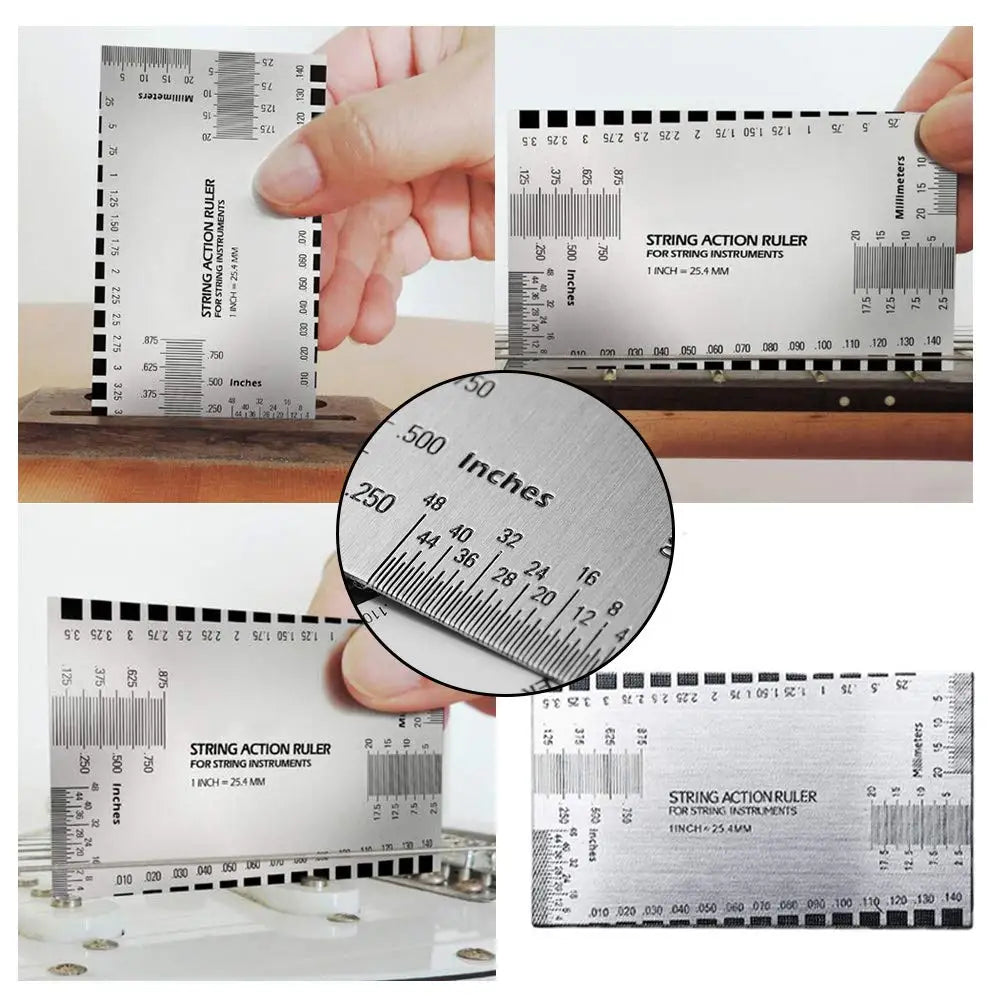 Miwayer Guitar Luthier Measuring Tool Kit Set String Action Ruler Understring Radius Gauge Guitar Repair Tools