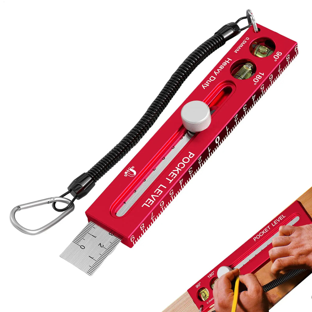 Woodworking Measuring Tools Magnetic Horizontal Gauge Carpenter Ruler with Metric and Imperial Scale for Cutting Marking