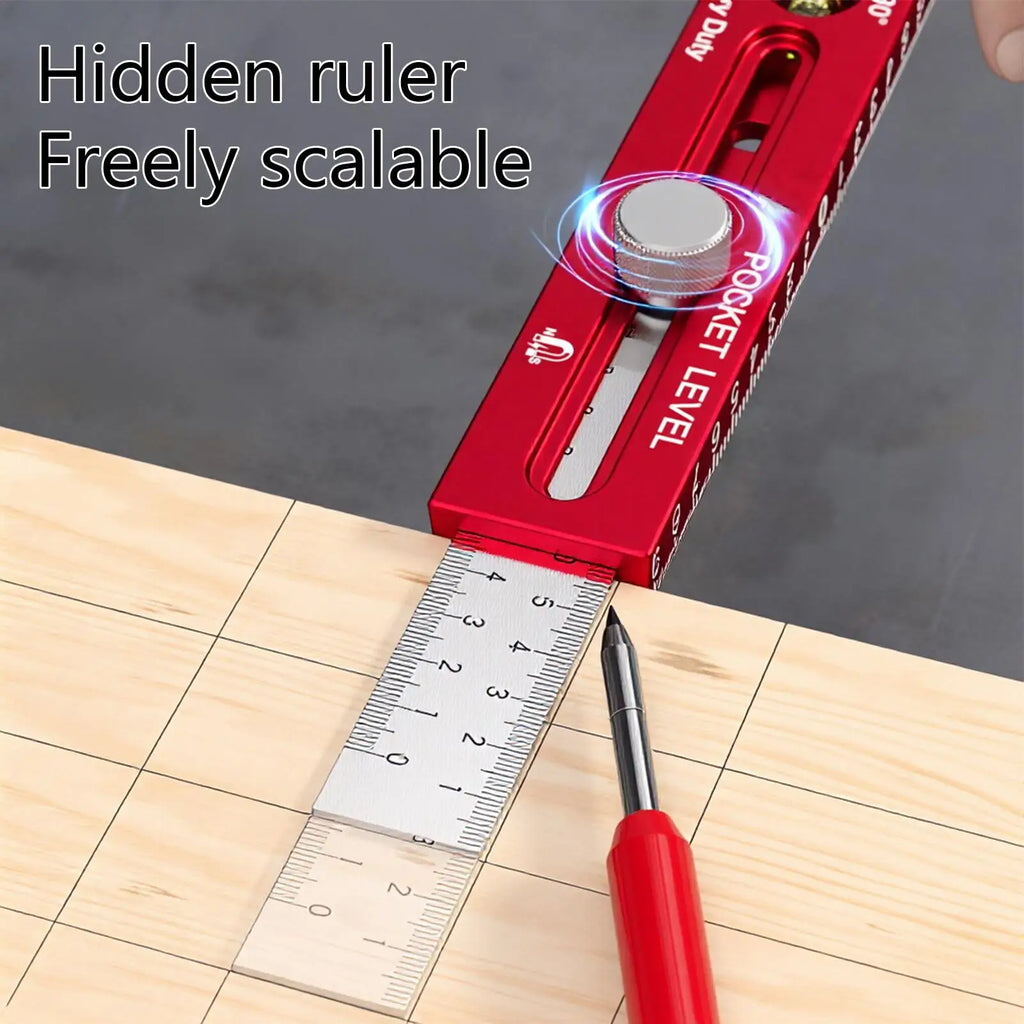 Woodworking Measuring Tools Magnetic Horizontal Gauge Carpenter Ruler with Metric and Imperial Scale for Cutting Marking