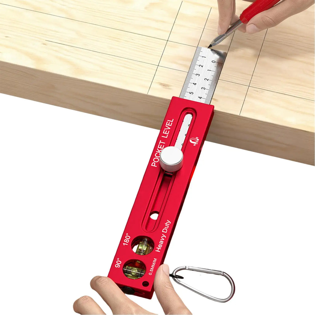 Woodworking Measuring Tools Magnetic Horizontal Gauge Carpenter Ruler with Metric and Imperial Scale for Cutting Marking