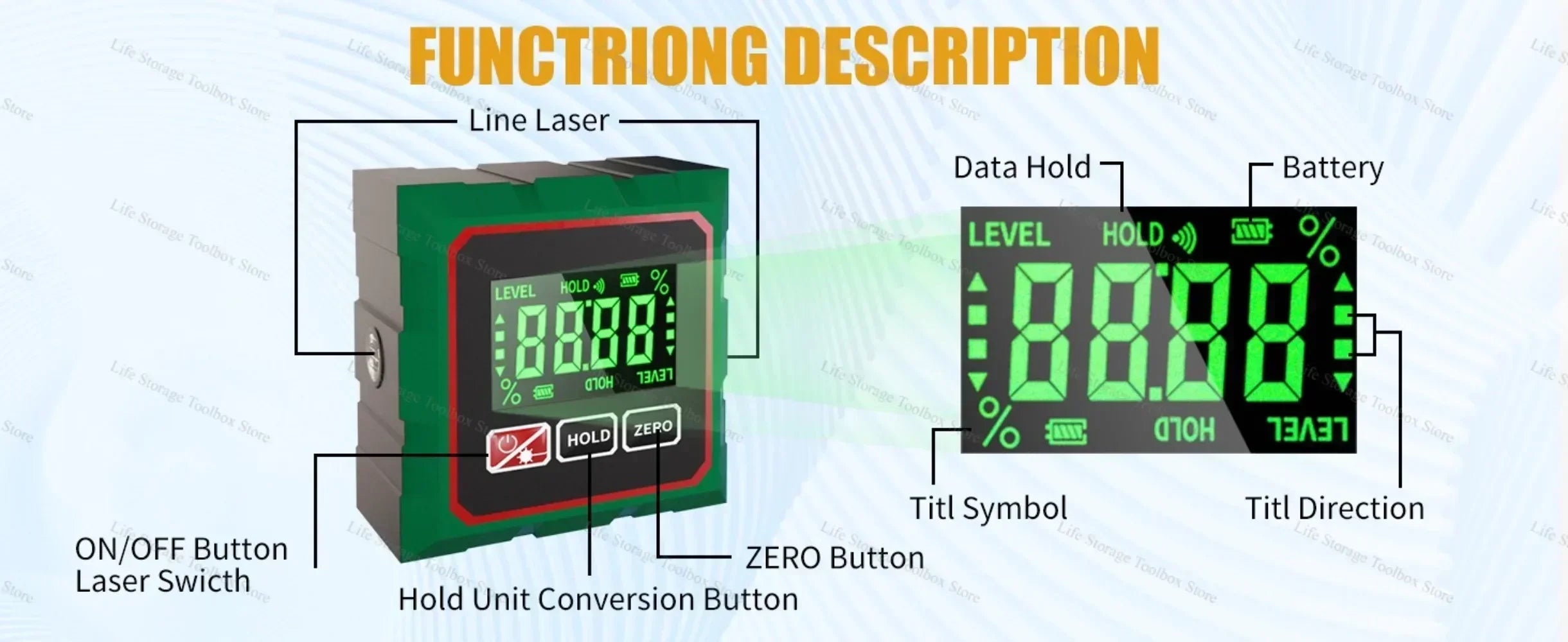 Woodworking Tools  360° LCD Electronic Protractor Inclinometer Measuring Tool Magnetic Digital Angle Finder with Electronic